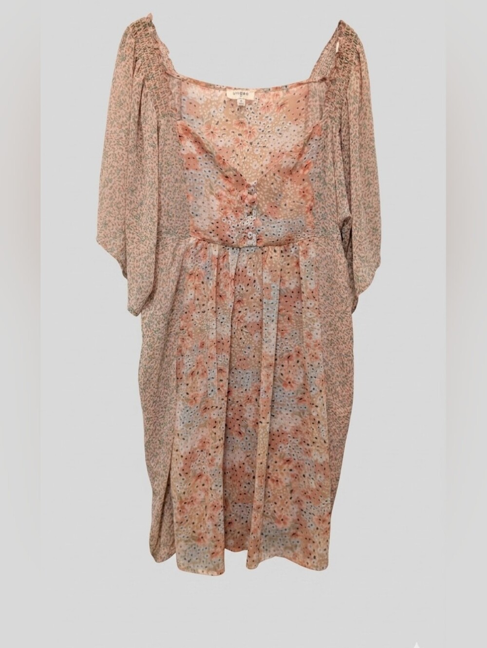 Umgee Floral Dress in Blush and Cream
